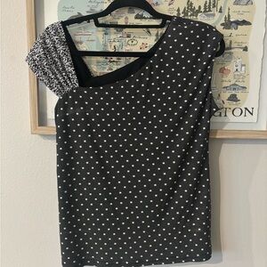 Joseph Ribkoff Black and White Asymmetrical Blouse